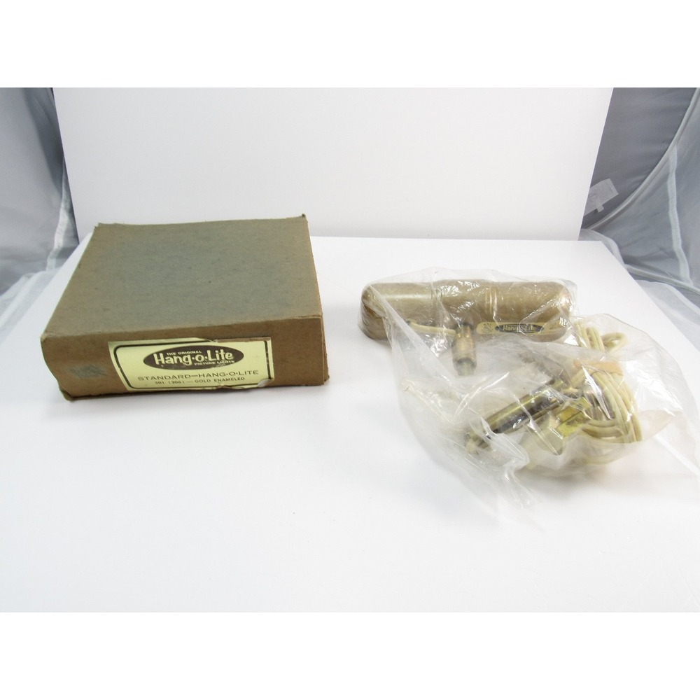 Hang-O-Lite Standard Gold Enameled Picture Light No 501 Vintage